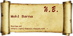 Wohl Barna névjegykártya